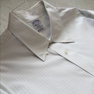 Brooks Brothers Cream Striped Dress Shirt